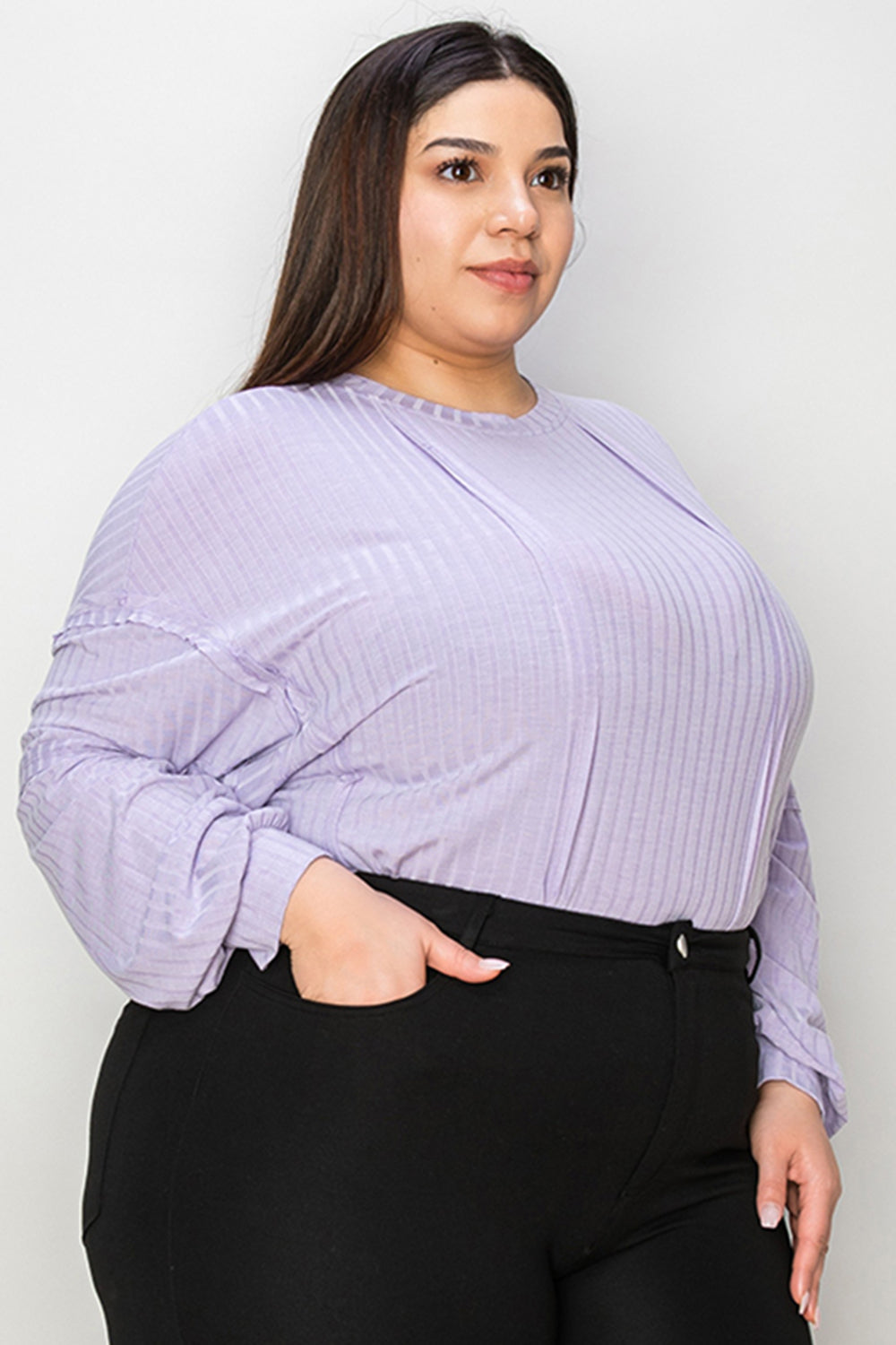 *Basic Bae* Ribbed Long Sleeve