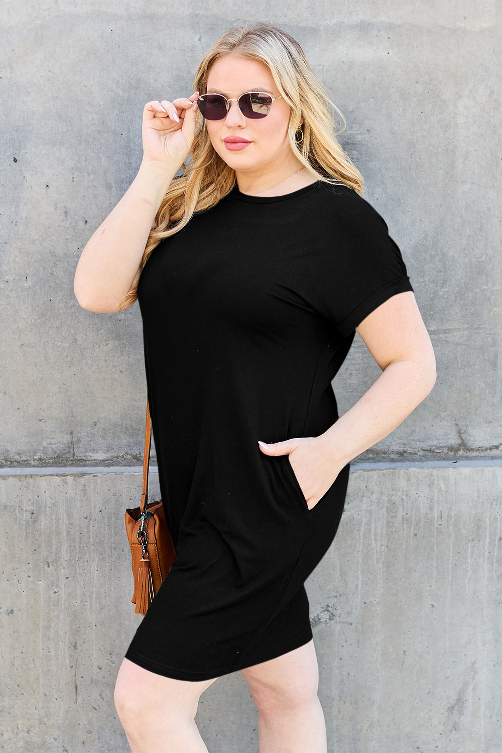 *Basic Bae* Bamboo T-shirt with Pockets