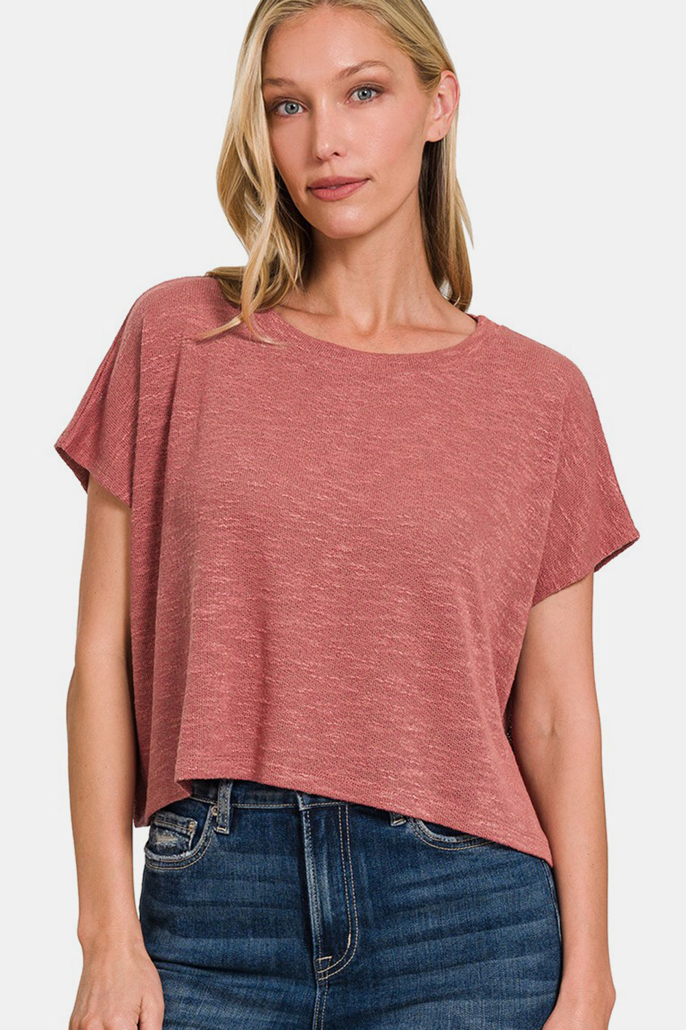 Zenana Round Neck Crop T-Shirt