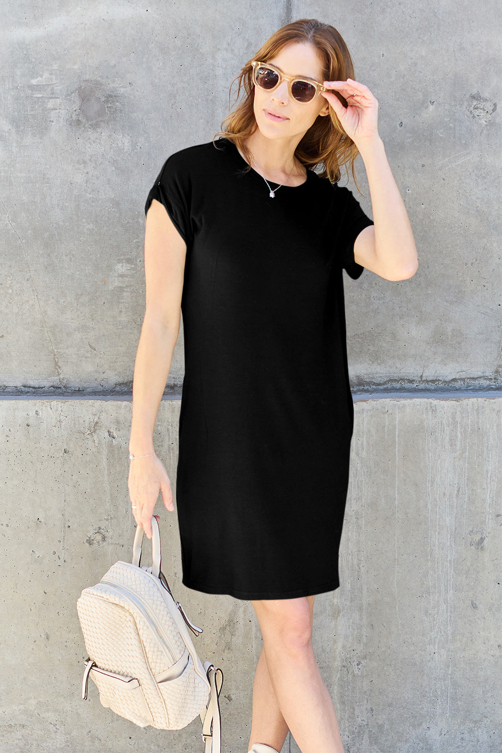*Basic Bae* Bamboo T-shirt with Pockets