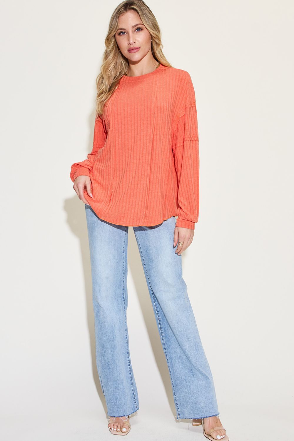 *Basic Bae* Ribbed Long Sleeve