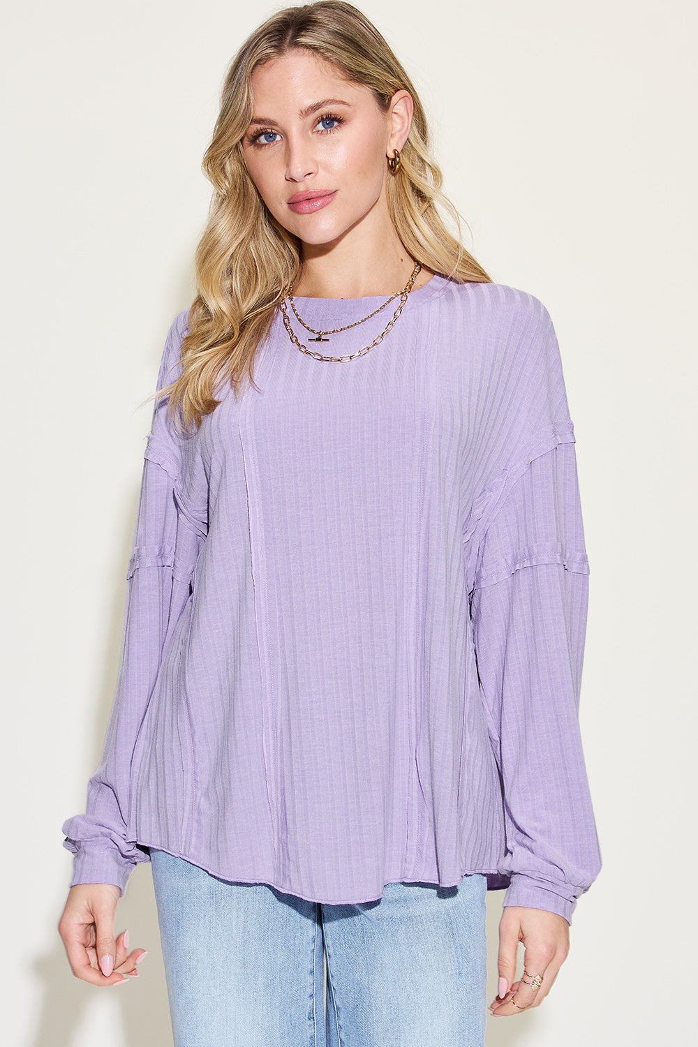 *Basic Bae* Ribbed Long Sleeve