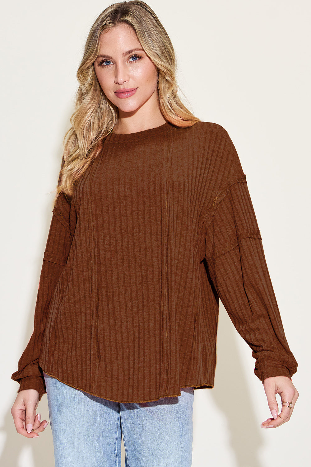 *Basic Bae* Ribbed Long Sleeve