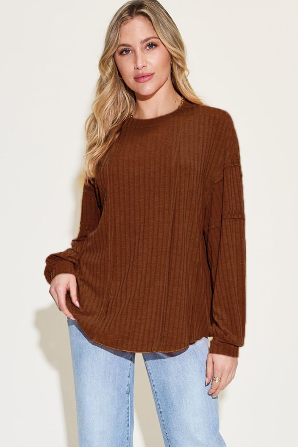 *Basic Bae* Ribbed Long Sleeve