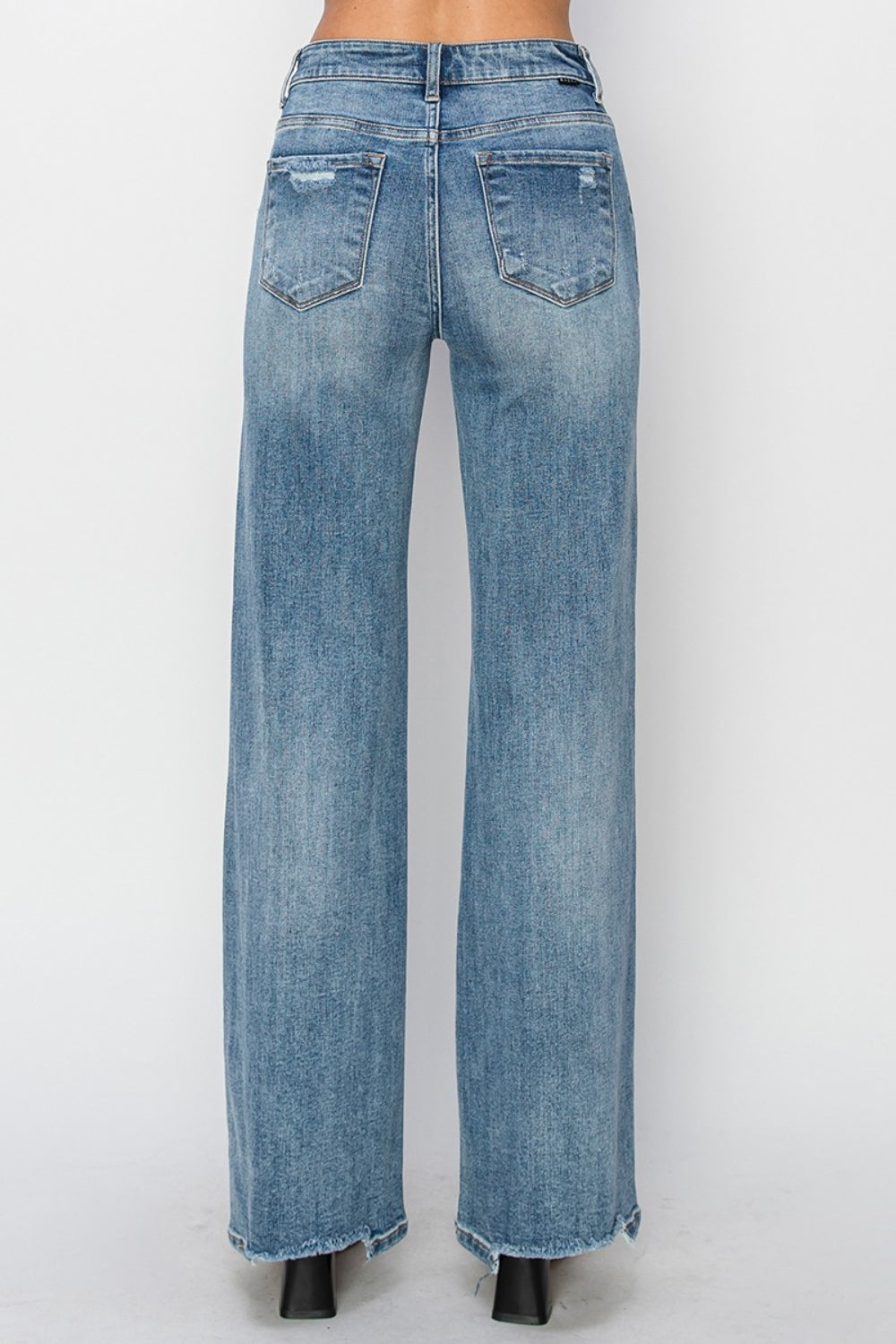 *RISEN* High Waist Distressed Wide Leg Jeans