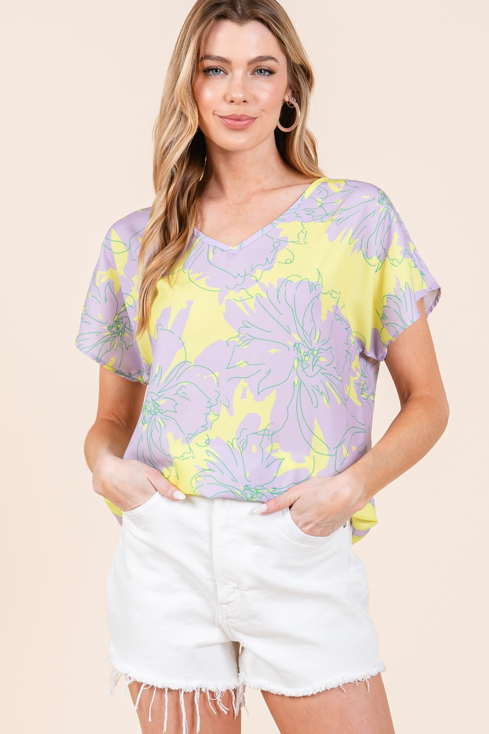 *BOMBOM* Floral Short Sleeve T-Shirt