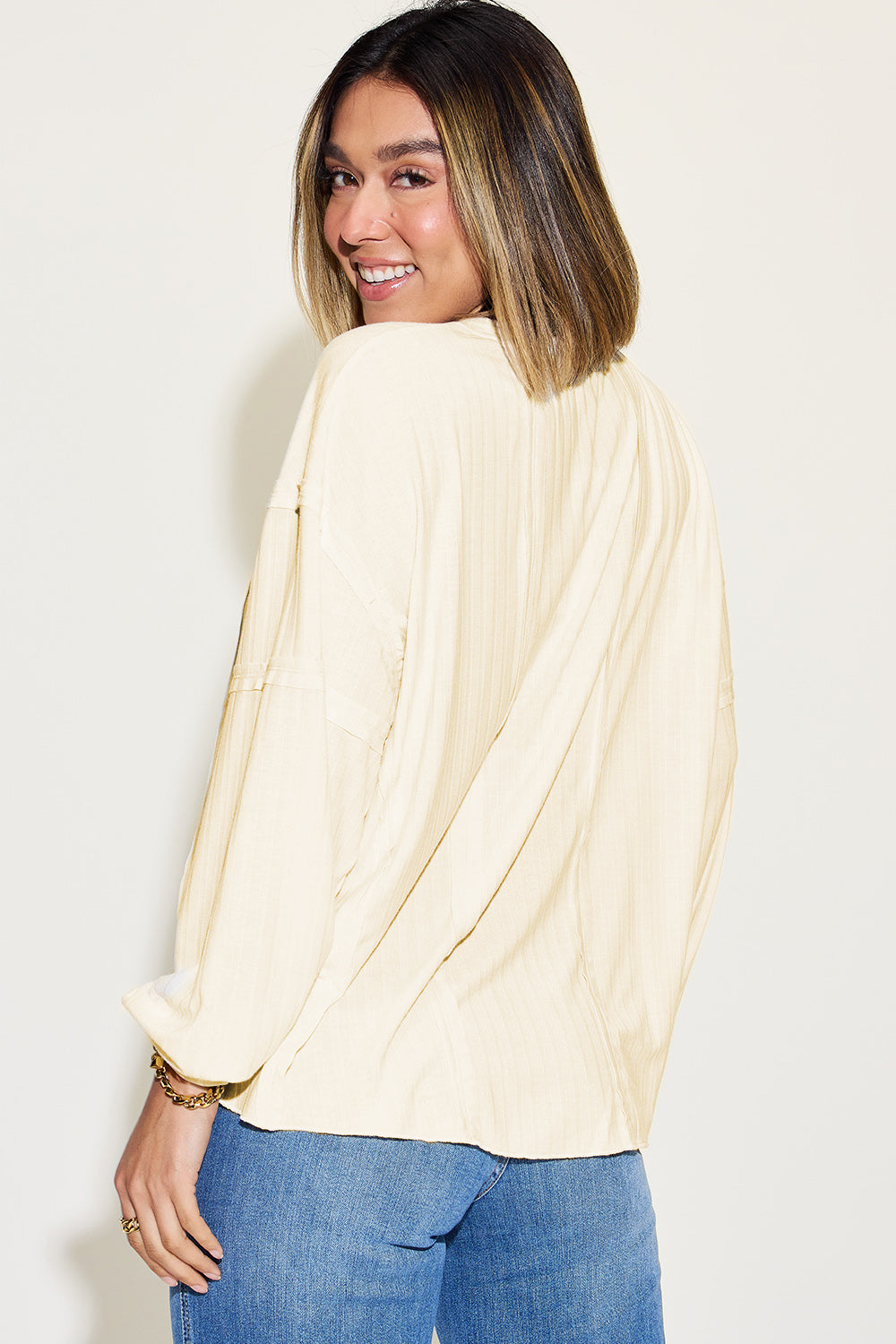 *Basic Bae* Ribbed Long Sleeve