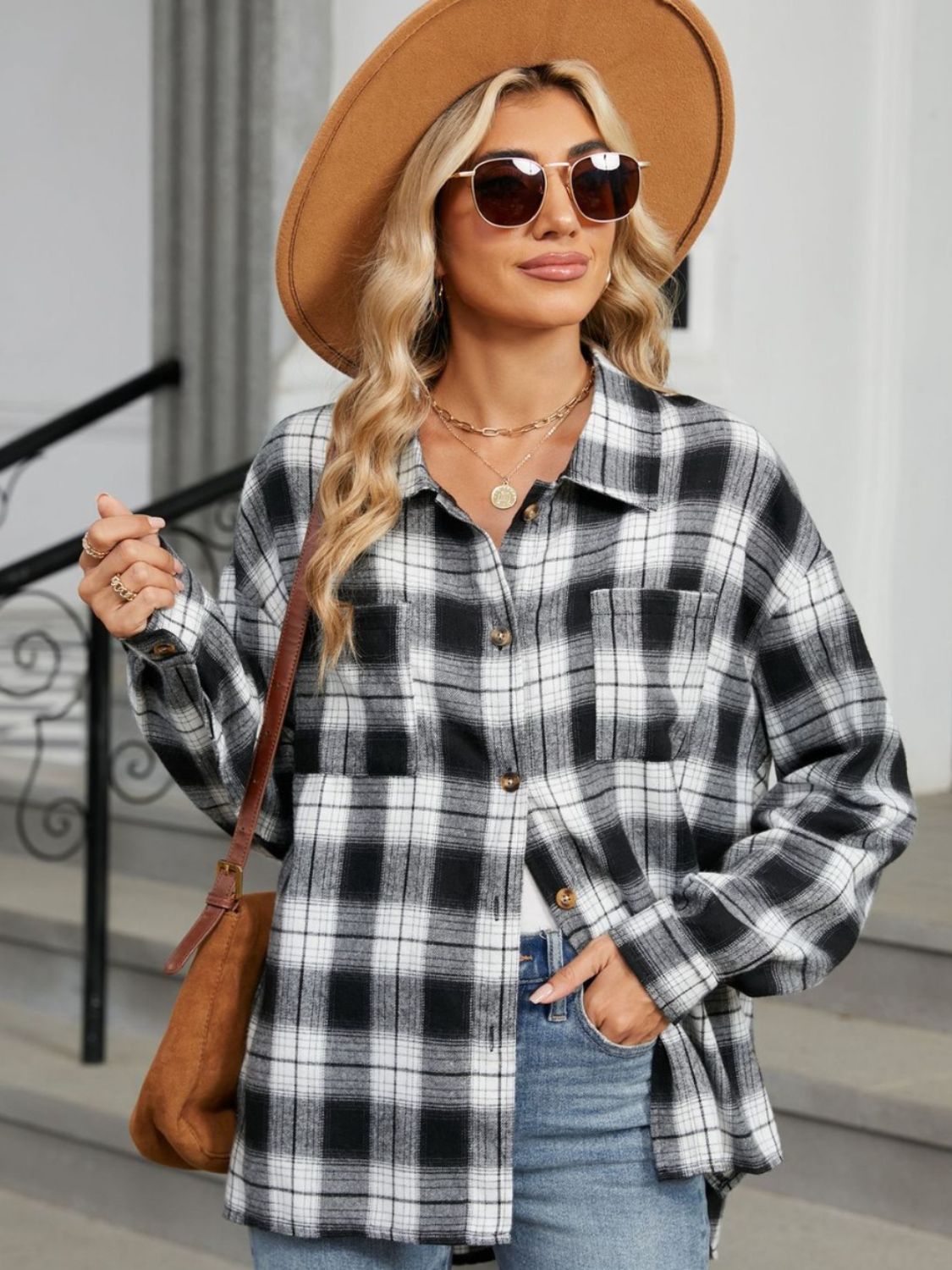 Plaid Long Sleeve Button Up