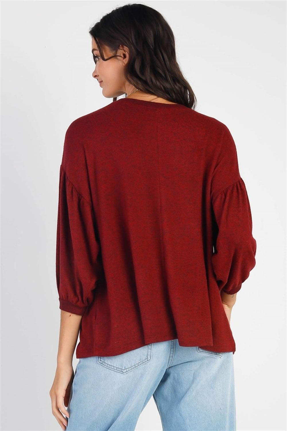 *Cherish Apparel* Drop Shoulder Puff Sleeve Top