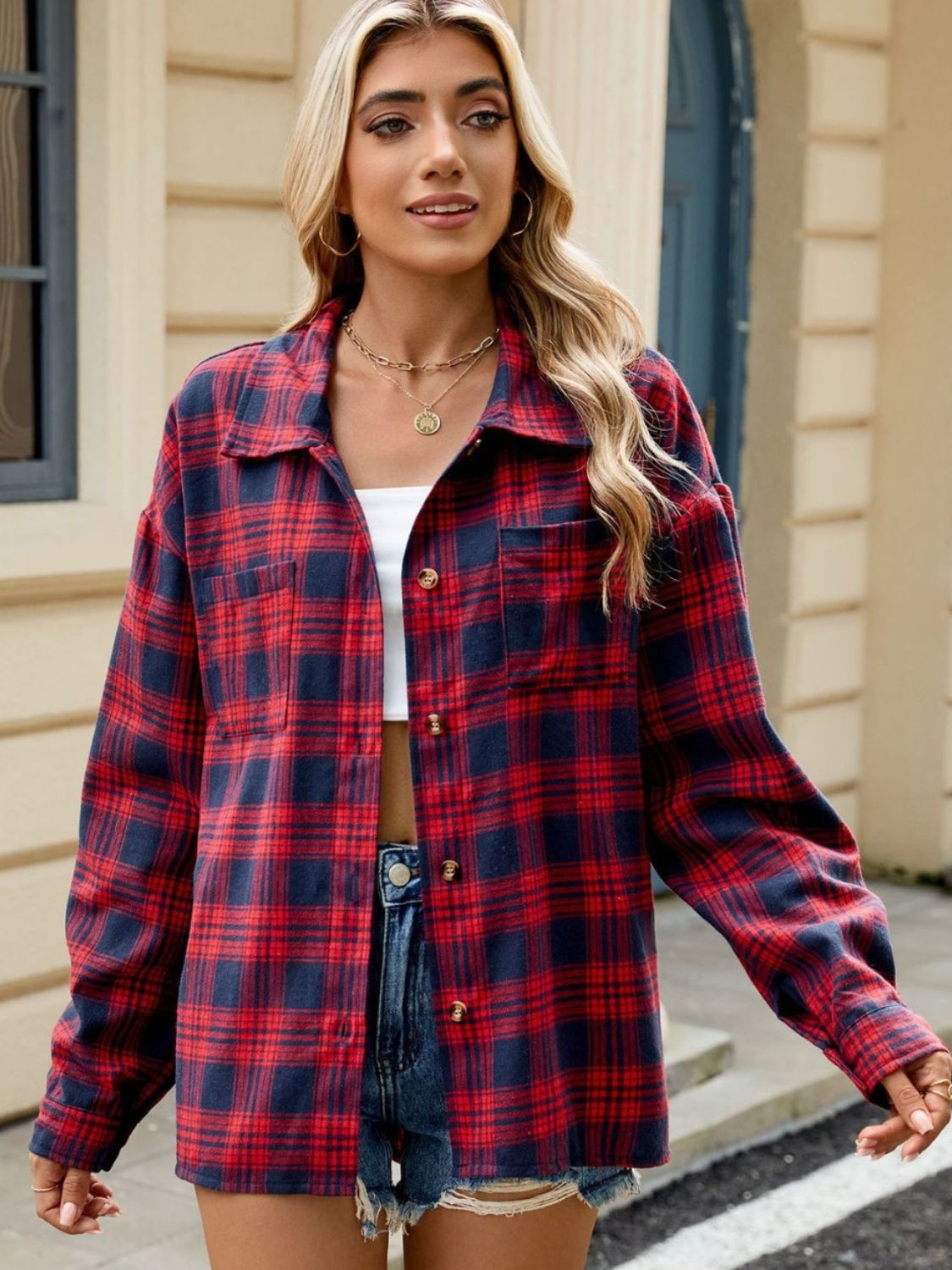 Plaid Long Sleeve Button Up