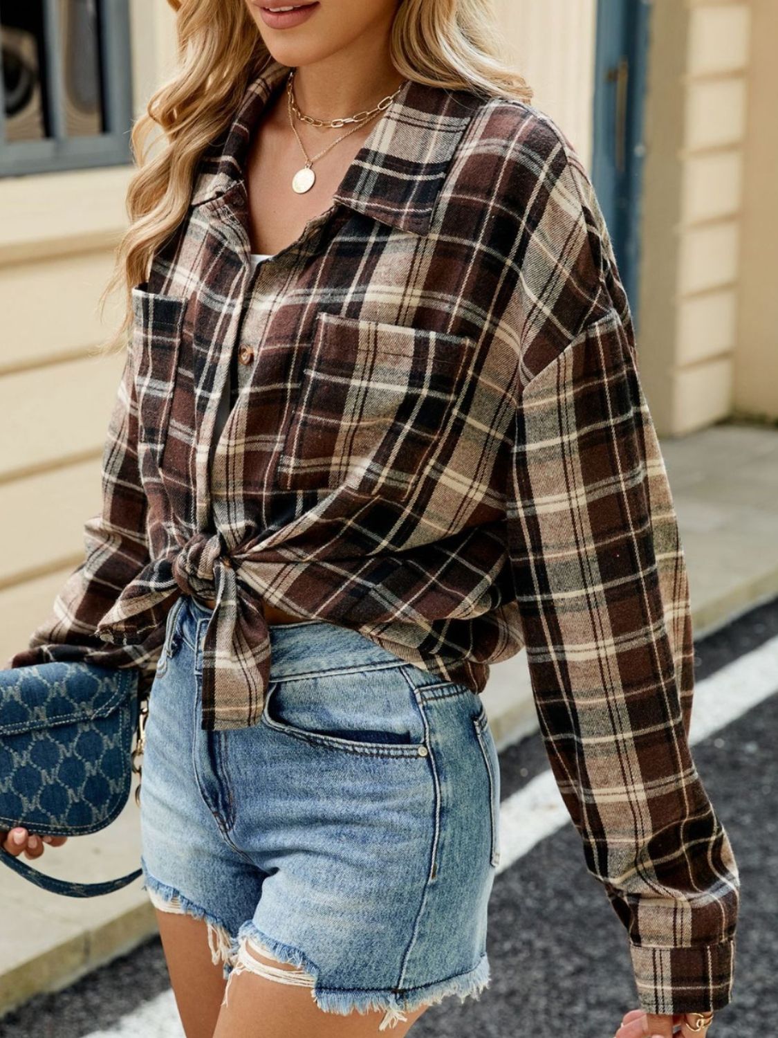 Plaid Long Sleeve Button Up