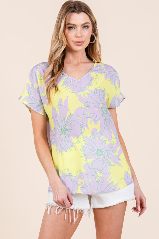 *BOMBOM* Floral Short Sleeve T-Shirt
