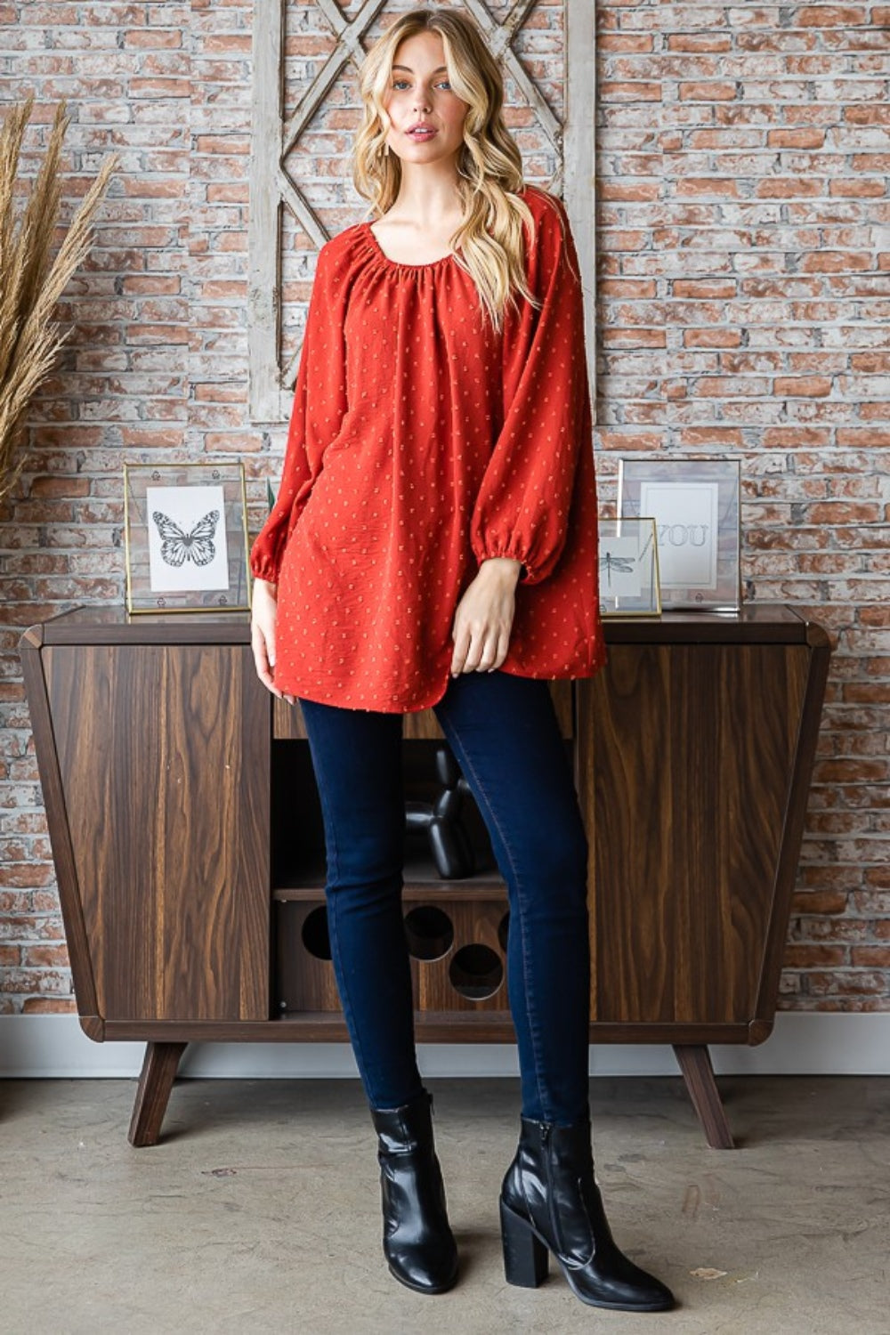 Heimish Swiss Dot Off Shoulder Top