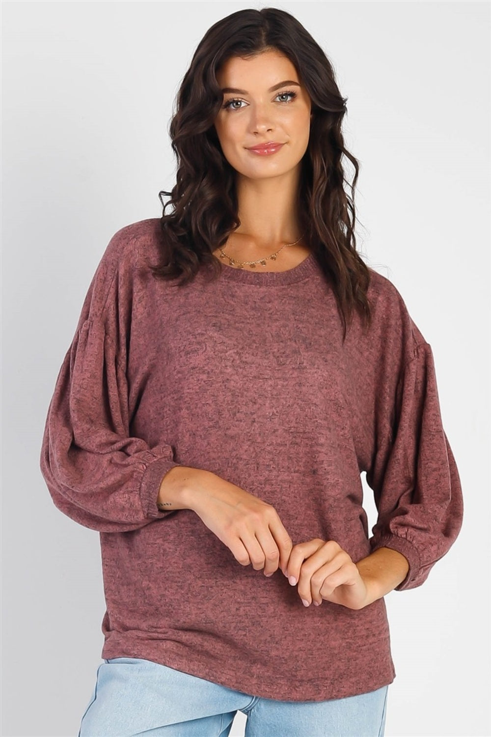 *Cherish Apparel* Drop Shoulder Puff Sleeve Top