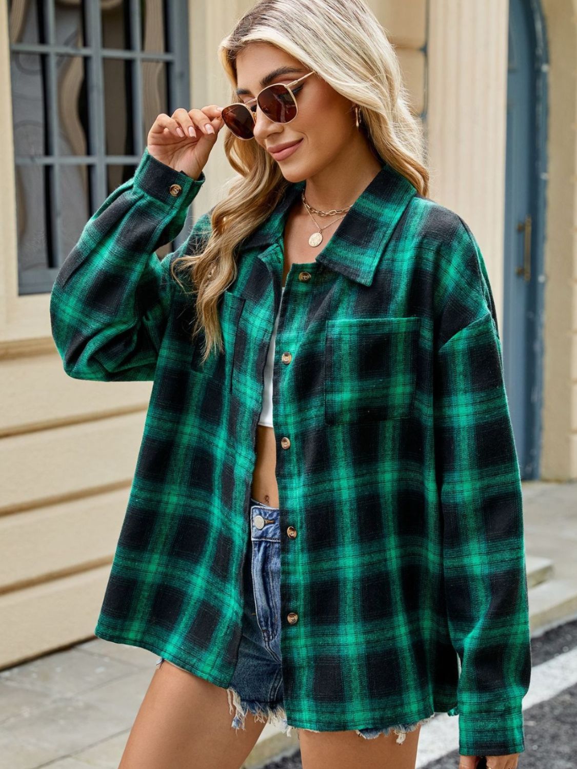 Plaid Long Sleeve Button Up