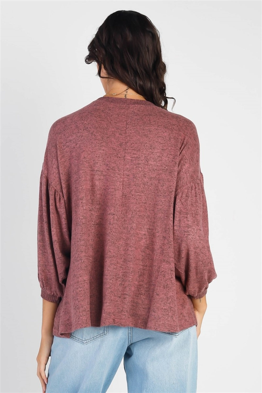 *Cherish Apparel* Drop Shoulder Puff Sleeve Top