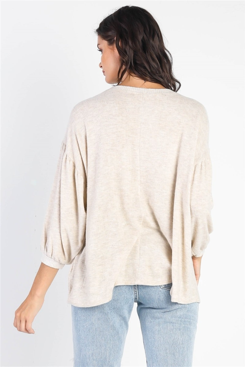 *Cherish Apparel* Drop Shoulder Puff Sleeve Top