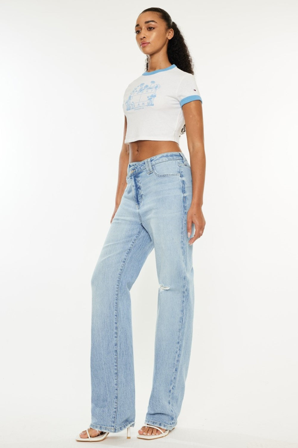 *Kancan* Distressed High Waist Straight Jeans