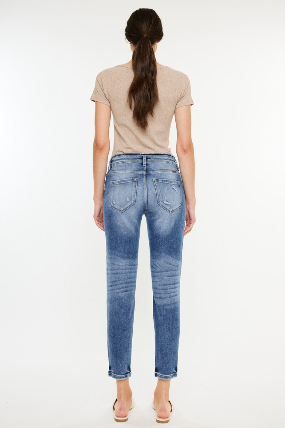 *Kancan* High Rise Distressed Mom Jeans