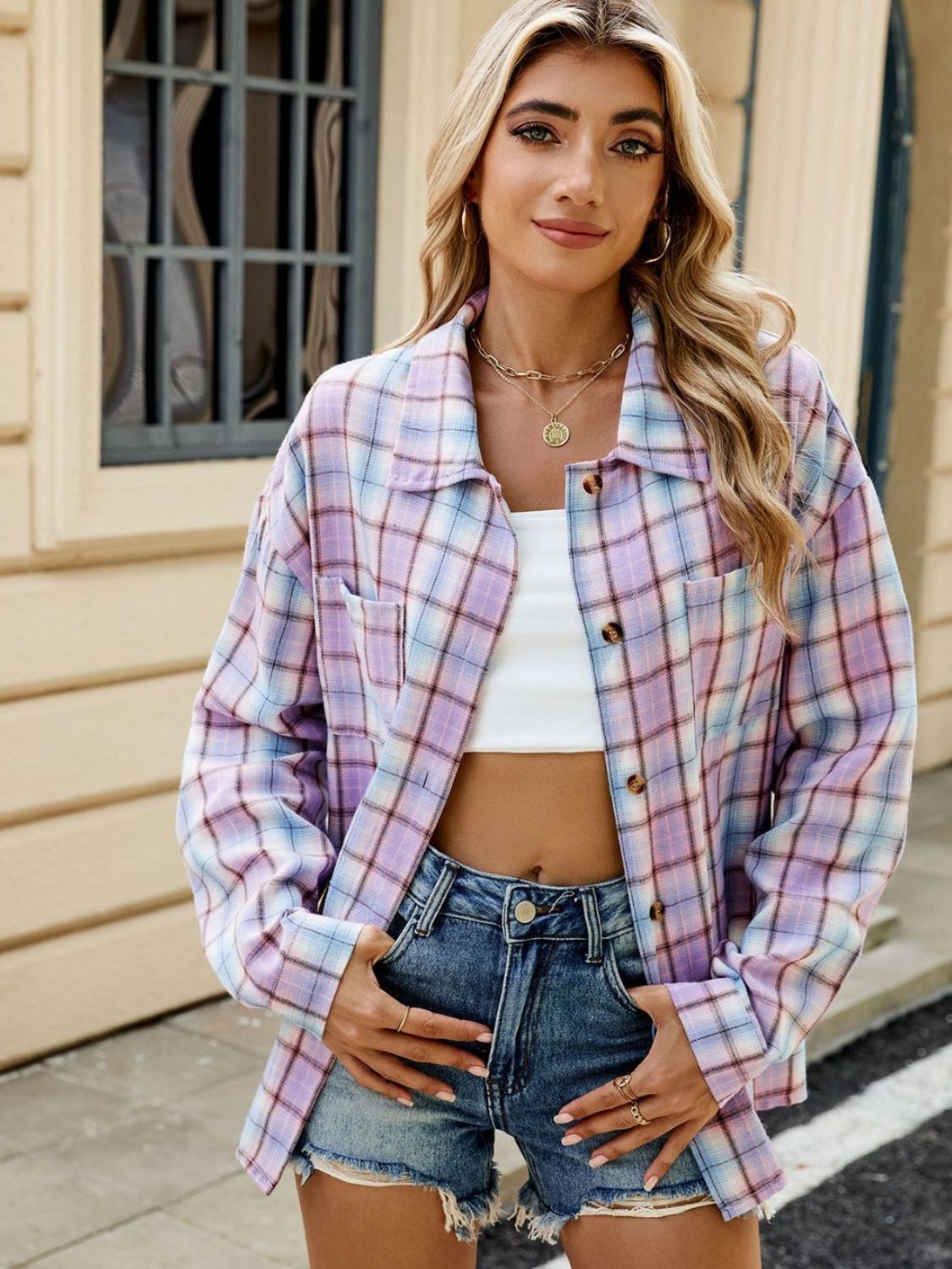 Plaid Long Sleeve Button Up