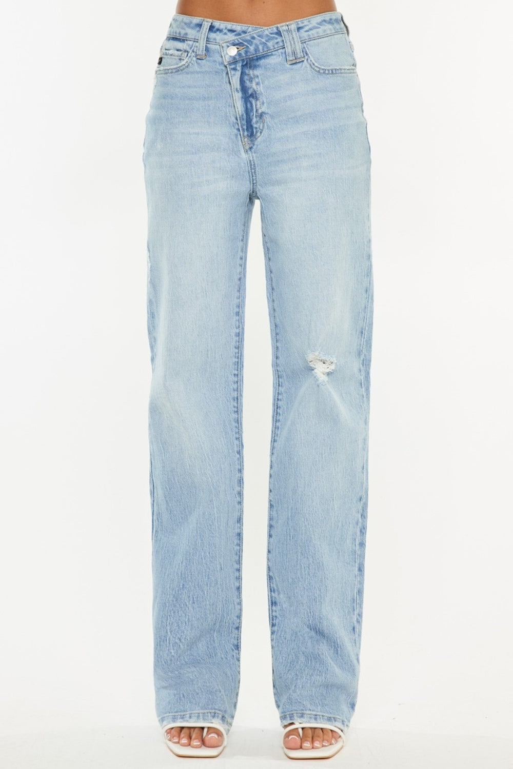 *Kancan* Distressed High Waist Straight Jeans