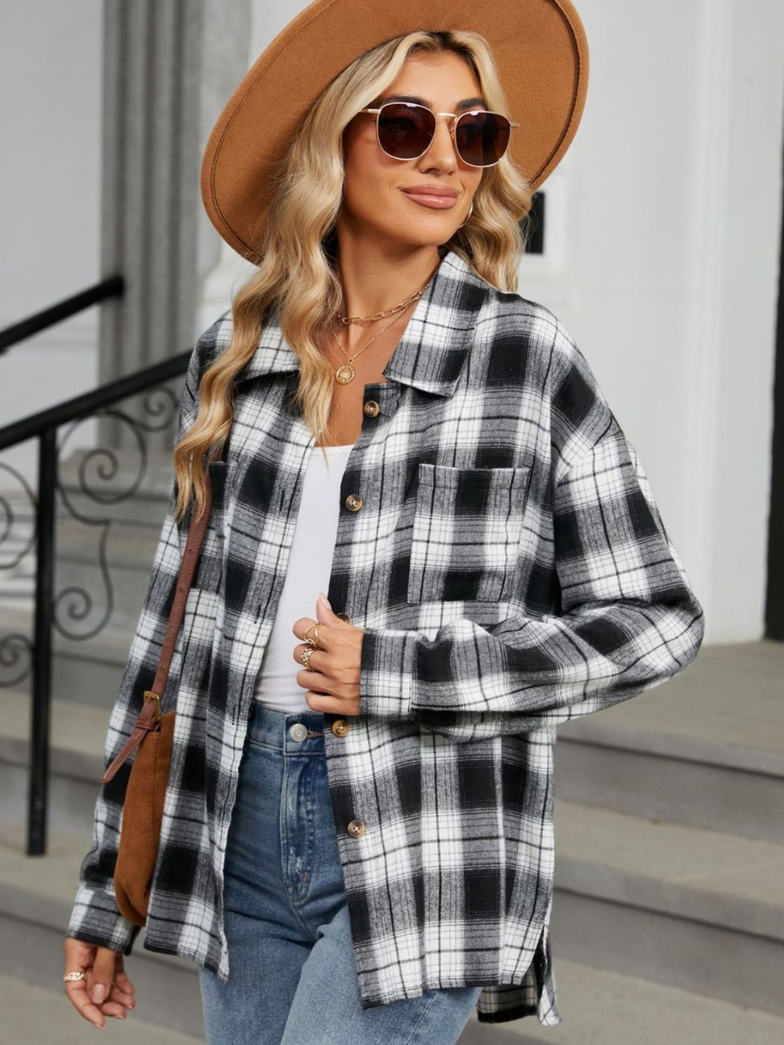 Plaid Long Sleeve Button Up