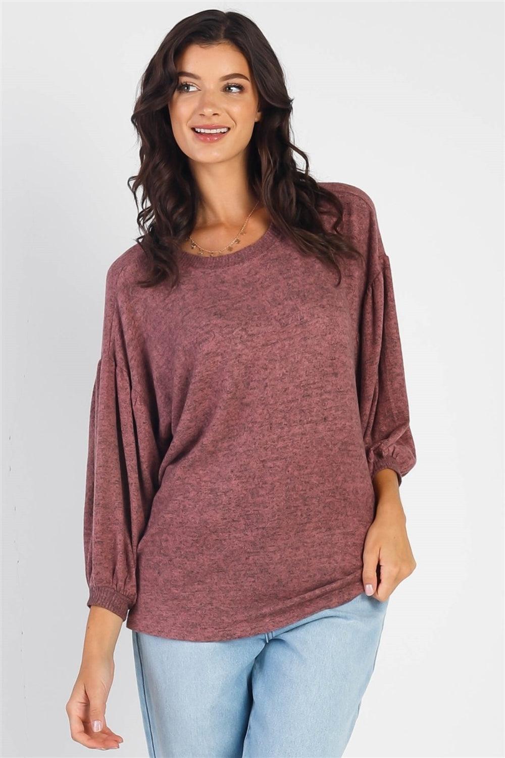 *Cherish Apparel* Drop Shoulder Puff Sleeve Top