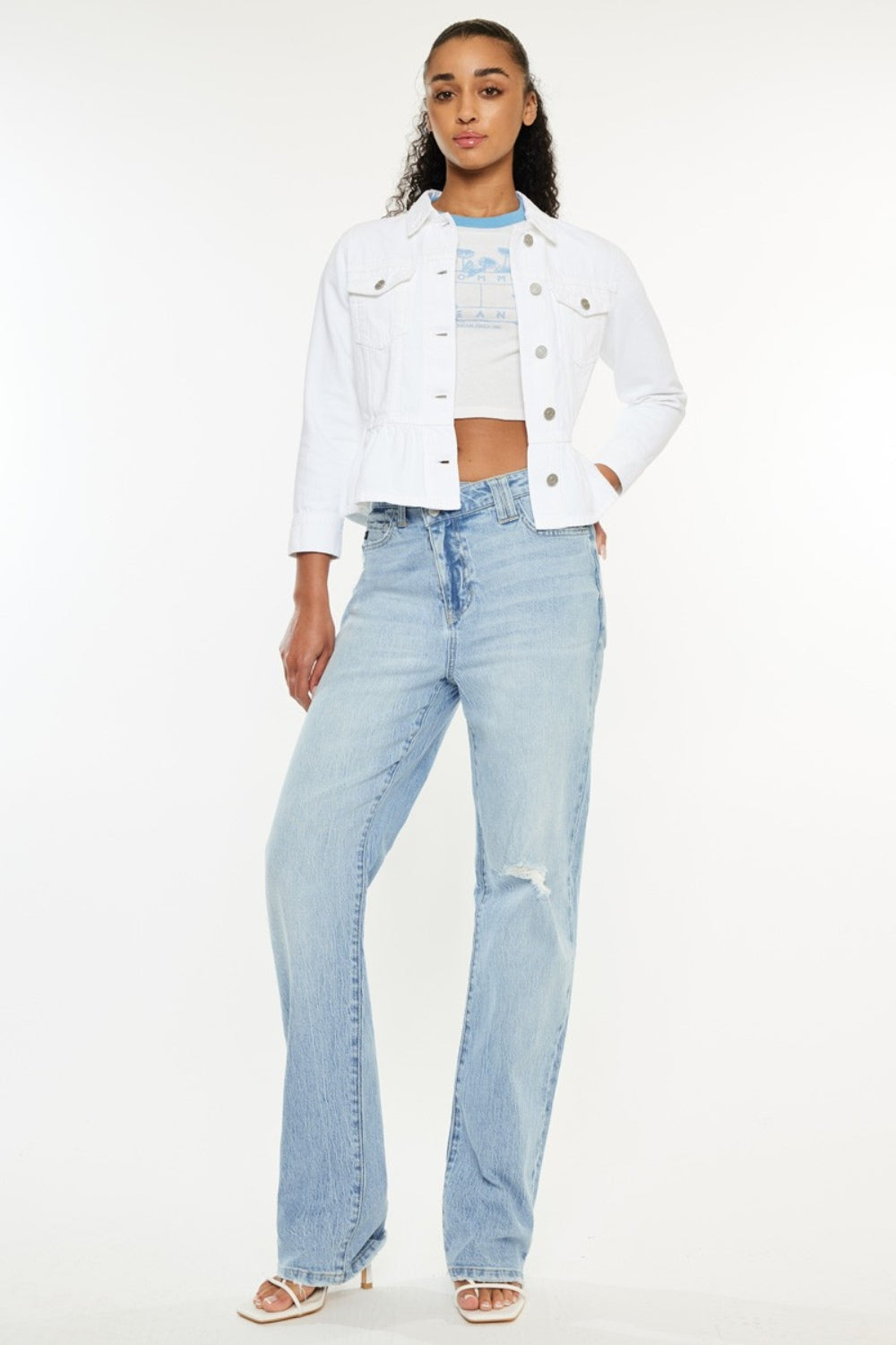 *Kancan* Distressed High Waist Straight Jeans