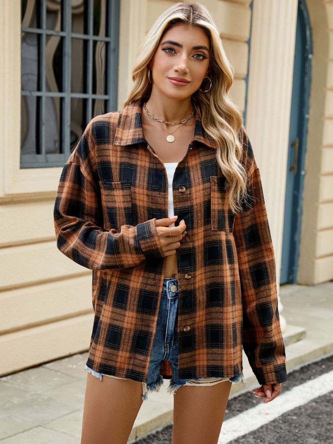 Plaid Long Sleeve Button Up