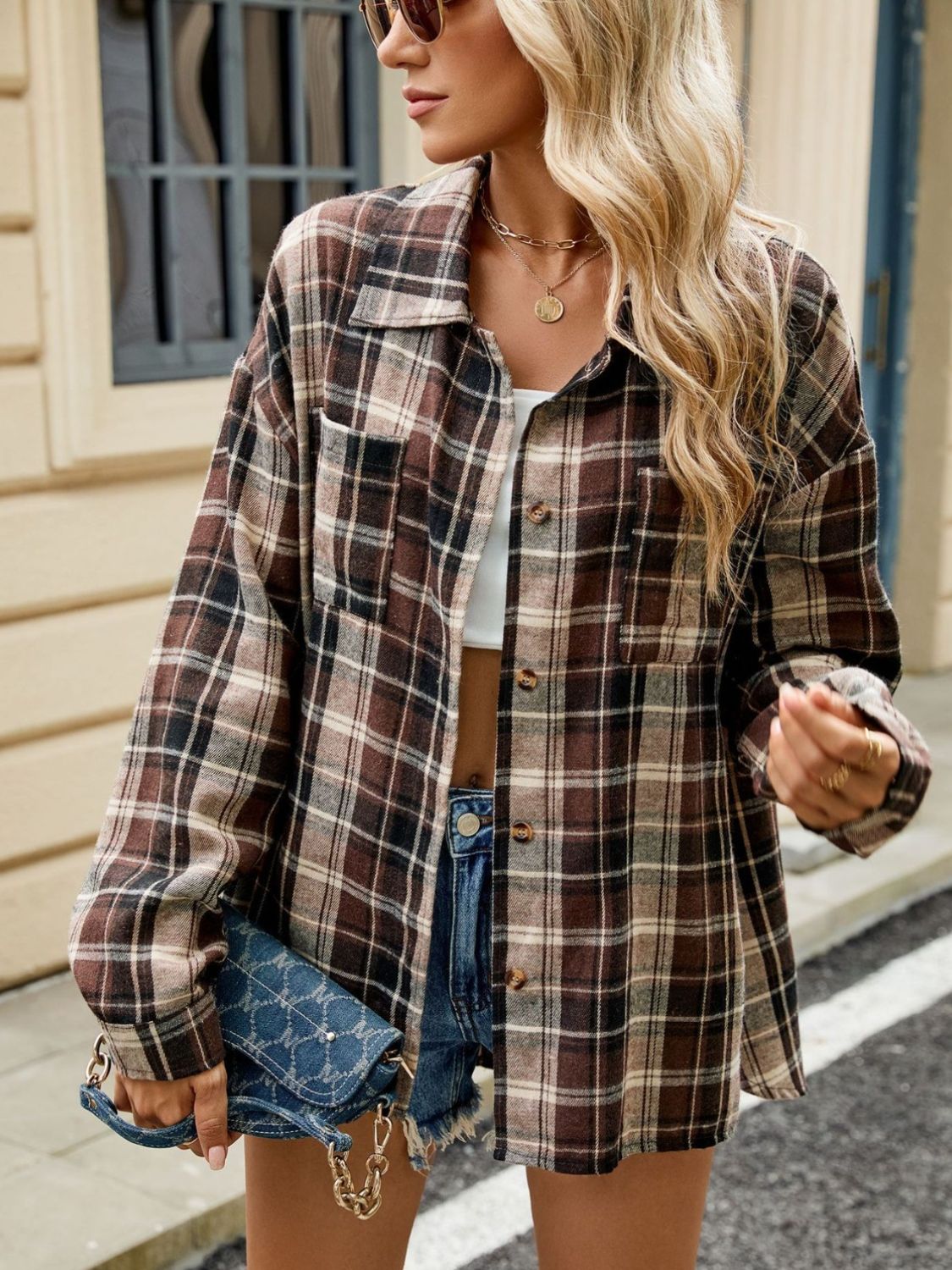 Plaid Long Sleeve Button Up